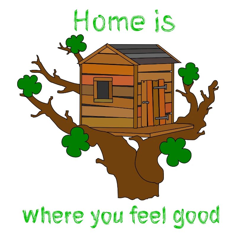 Baumhaus mit Spruch