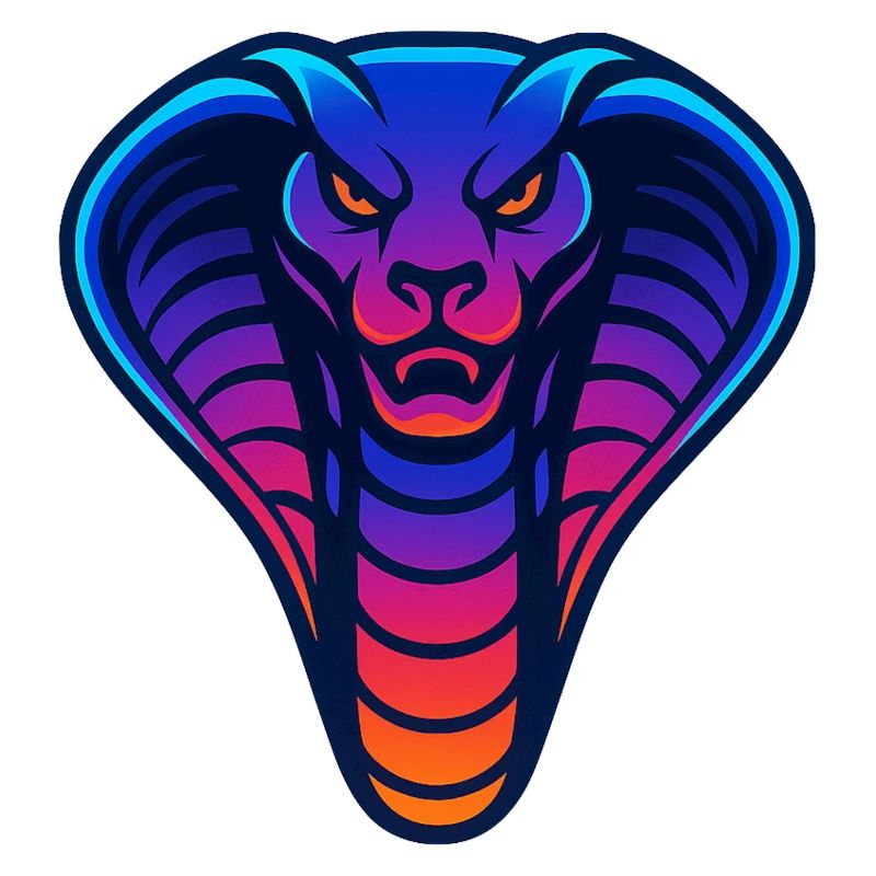 Neon-Kobra Farbverlauf Illustration