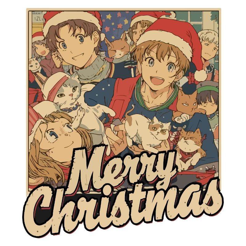 Anime Katzen Weihnachtsparty
