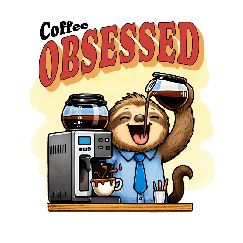 Kaffeebesessenes Faultier Koffein