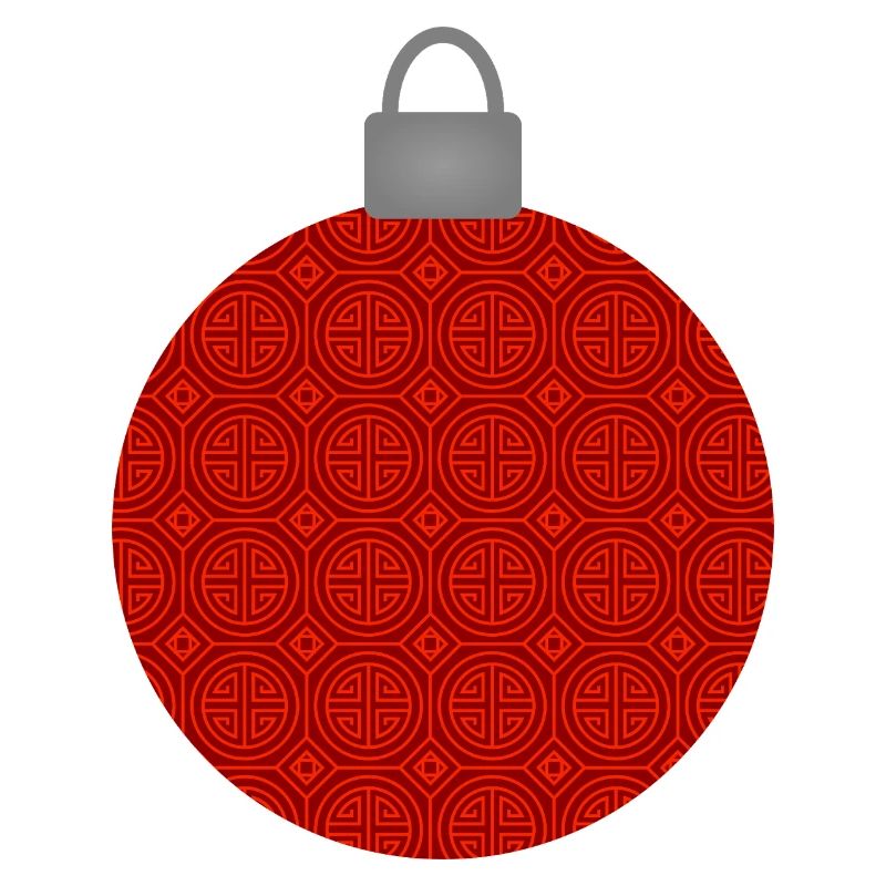 Rotes Rundmuster Weihnachtskugel