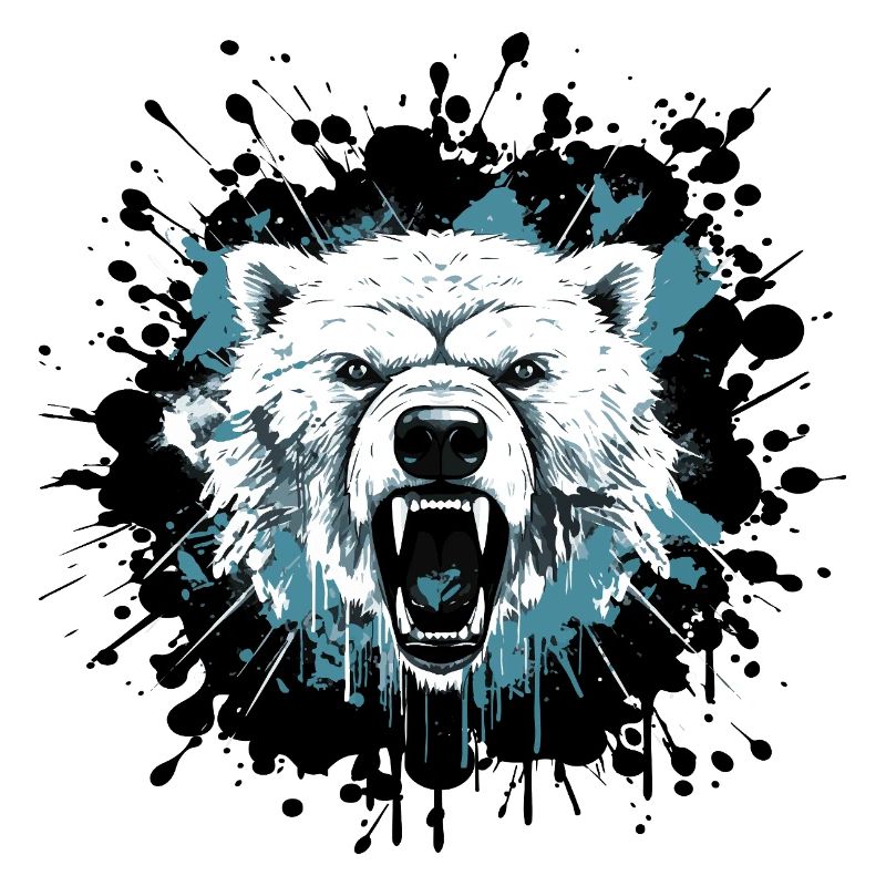 Eisbär im Splatter-Style