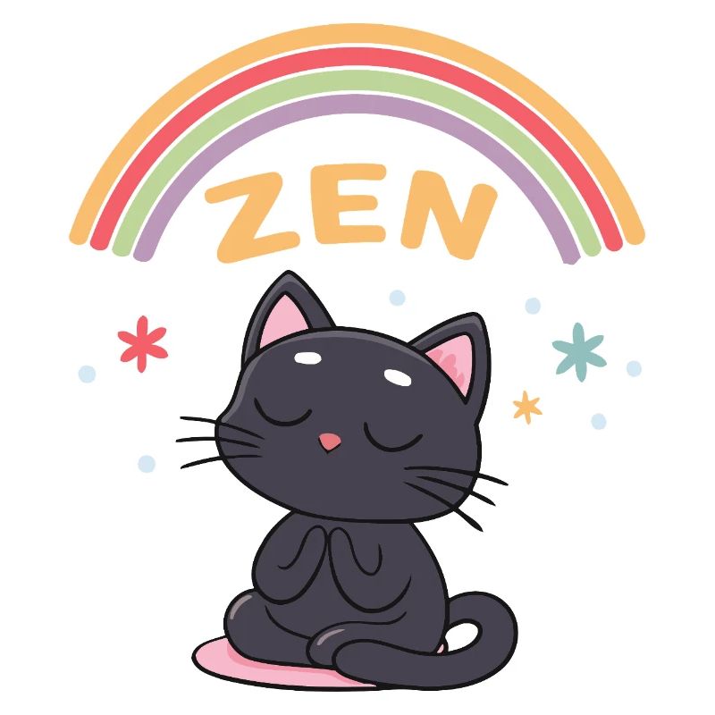 Zen-Katzen-Regenbogen-Meditation