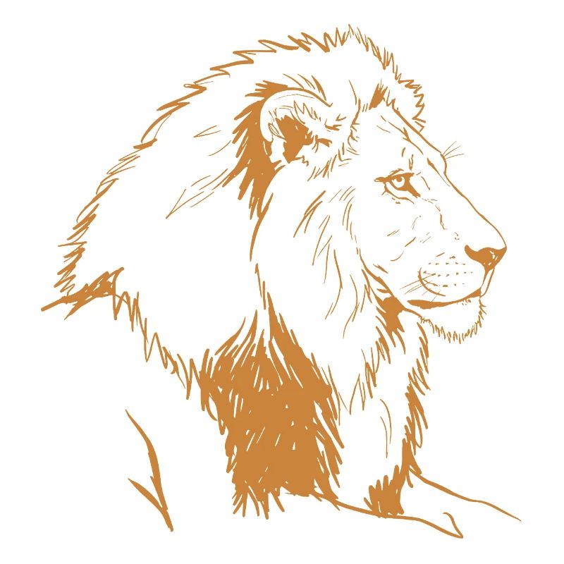 Bronzener Löwe Linienillustration