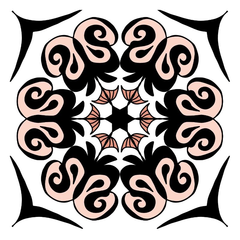 Blütenspirale Rosa Kreisdesign