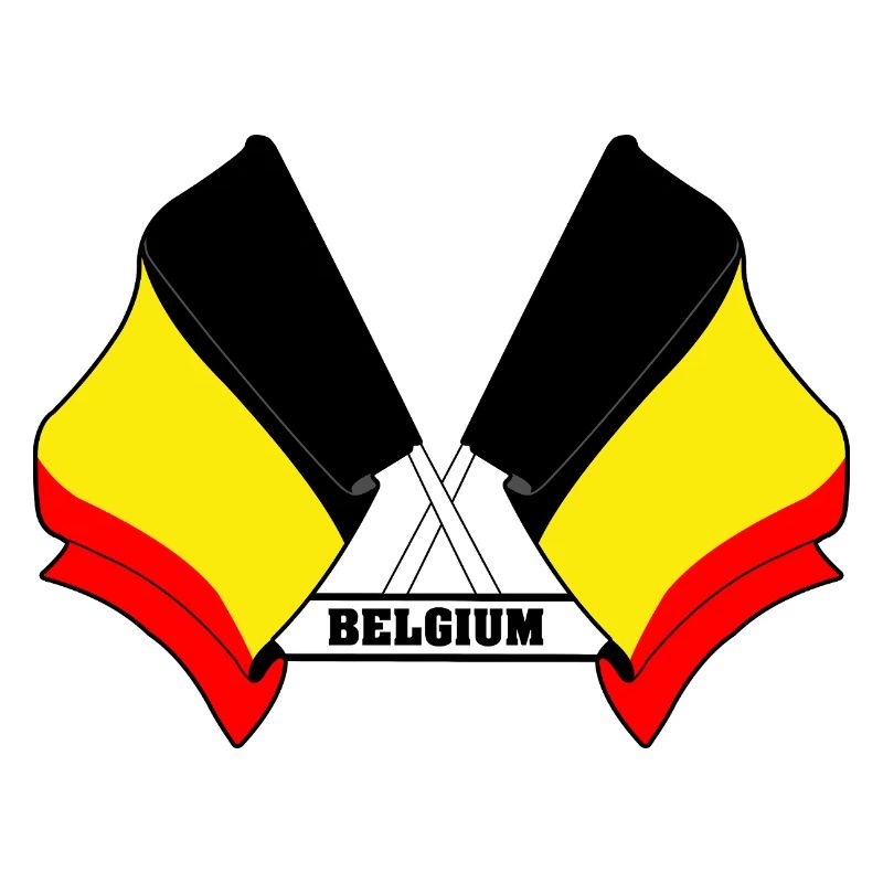Belgien kreuzte Flaggen