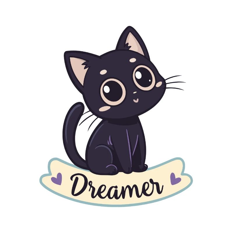 Traumhafte Schwarze Katzen-Kawaii