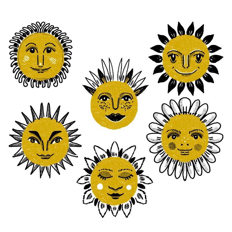 Sonnen Gesichter Kaleidoskop