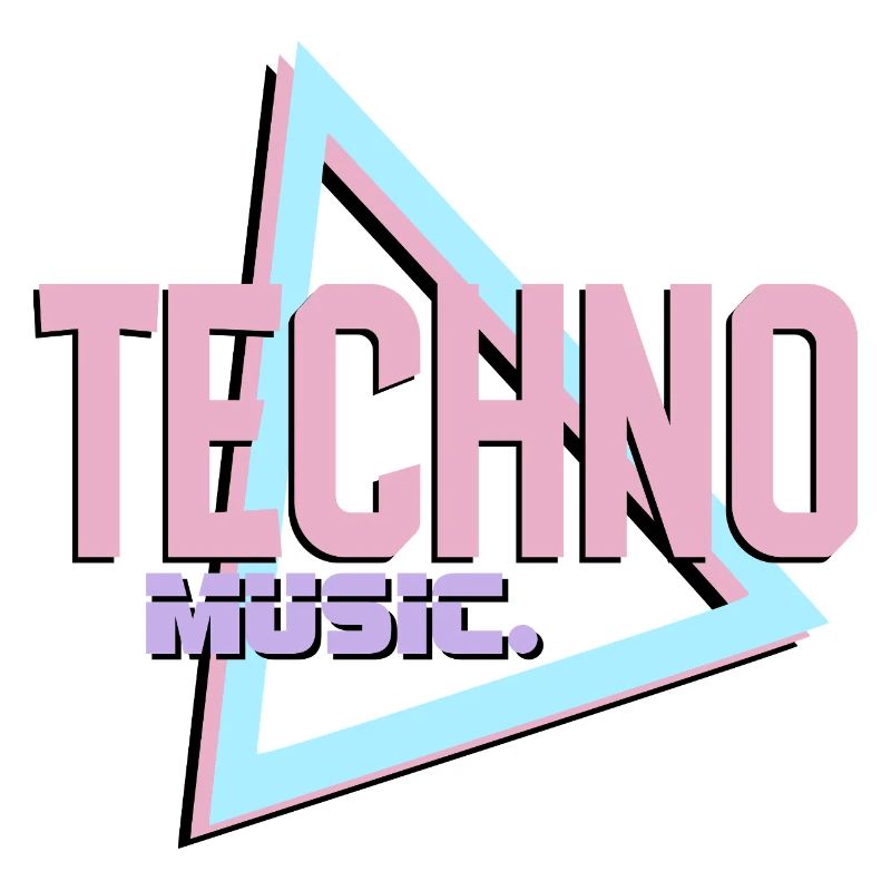 Logo rétro Techno Neon