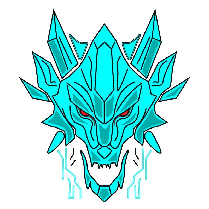 Geometrischer Eisdrache Kopf