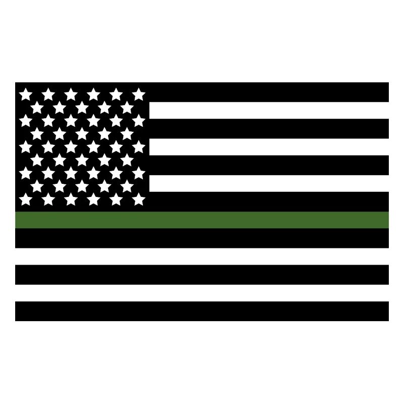 Militärgrüne US-Flaggenlinie