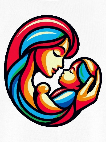 Bunte Mutter-Kind-Harmonie