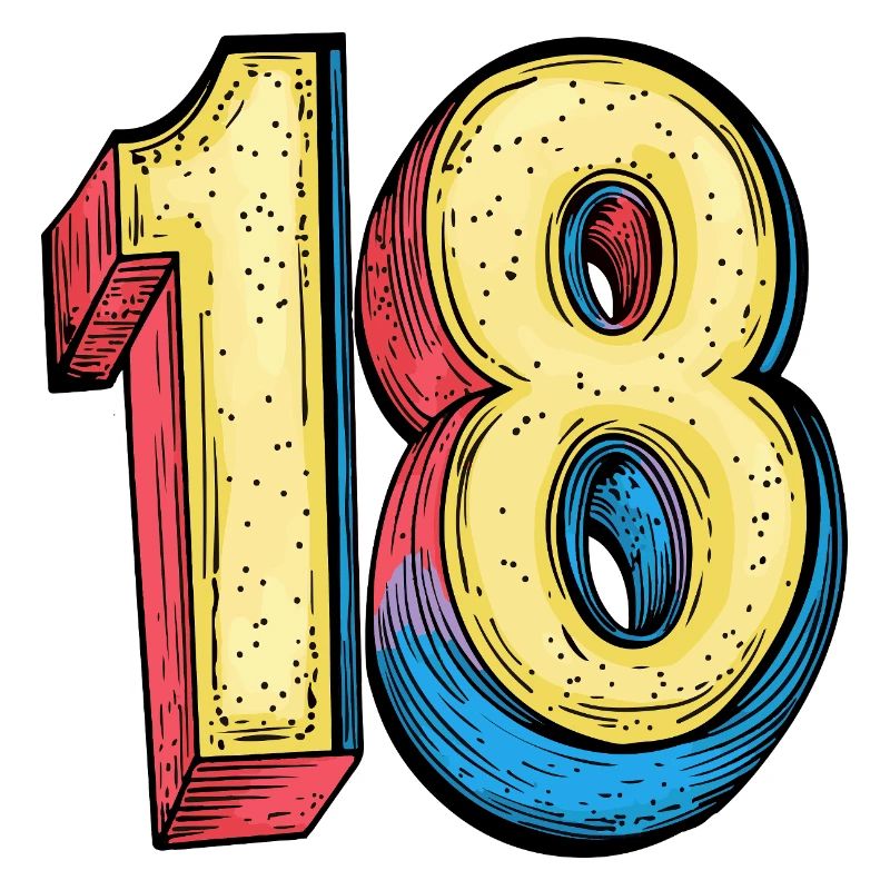 18 Zahl Bunt