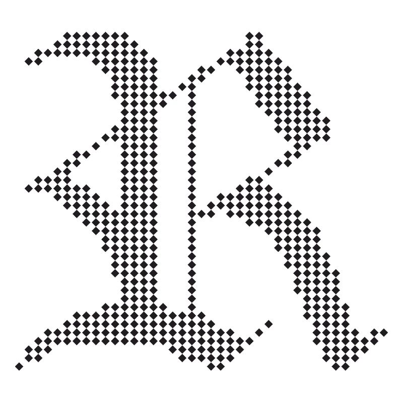 Conception typographique de lettres gothiques R