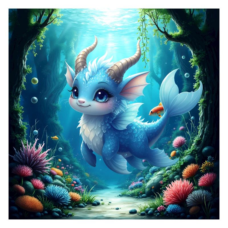 Wasserblauer Drache