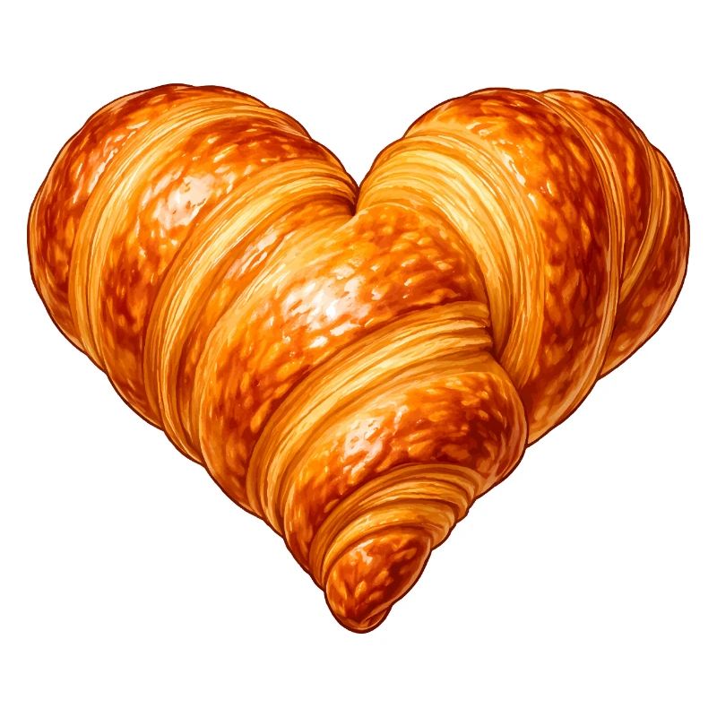 Herzförmiges Croissant Illustration 