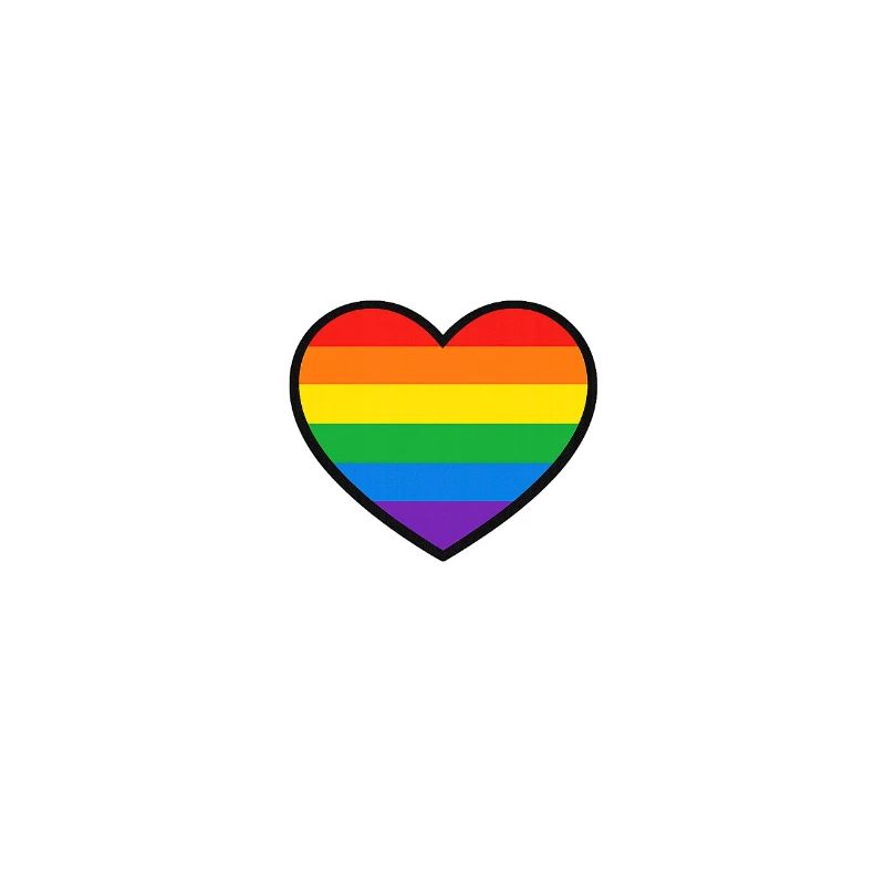 Herz mit Pride-Regenbogenstreifen