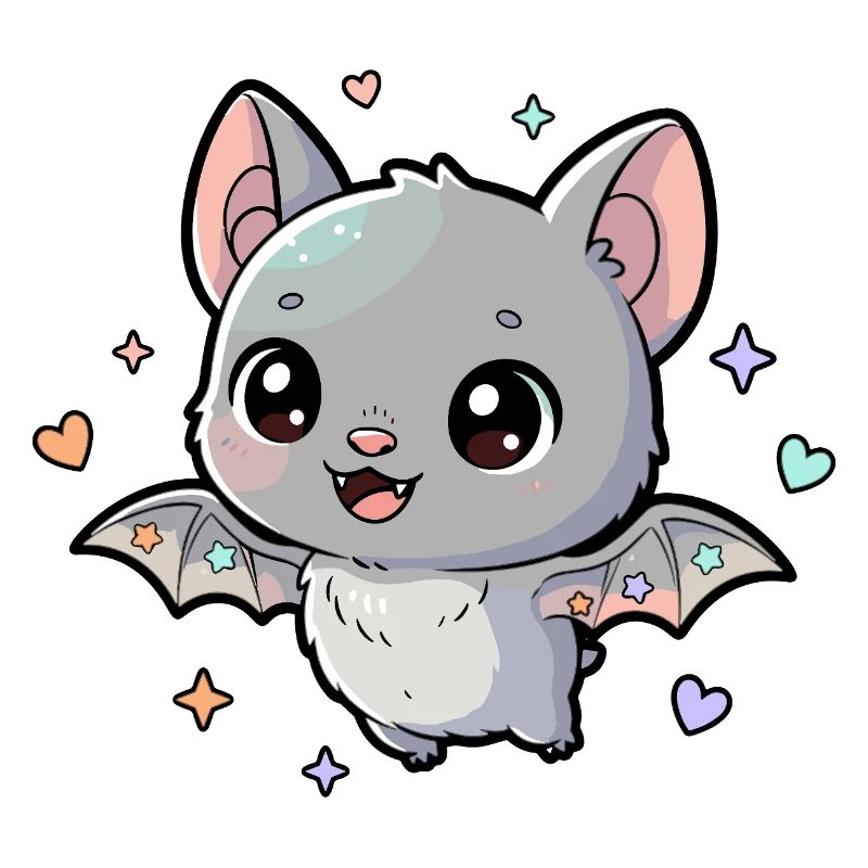 Kuschelfledermaus mit Pastellsternchen