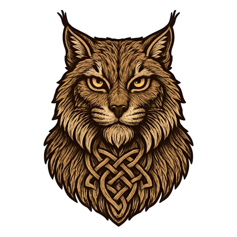 Celtic wolf head with knot