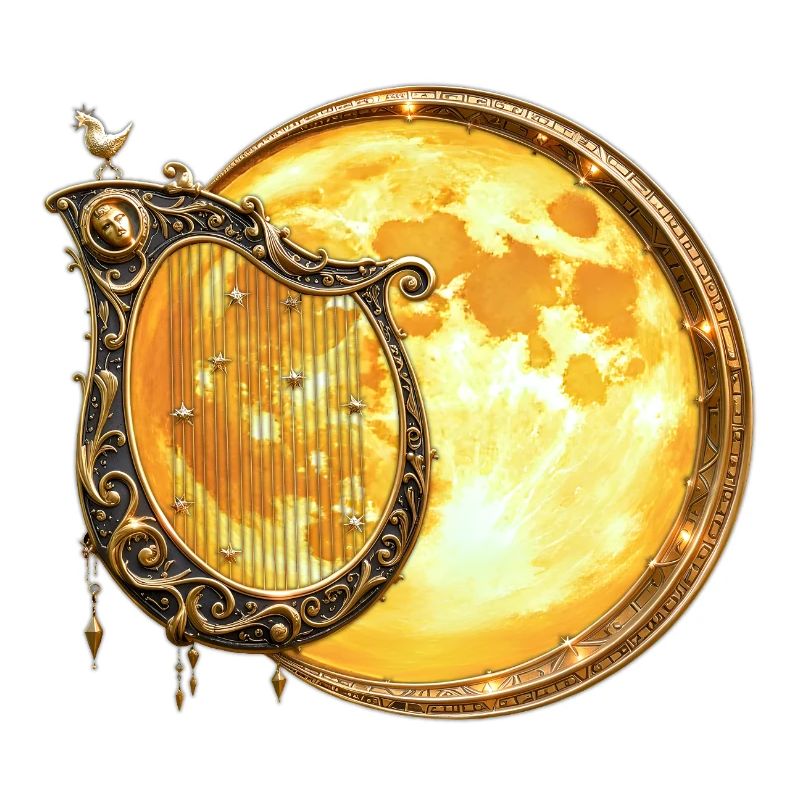 Goldene Mondharfe
