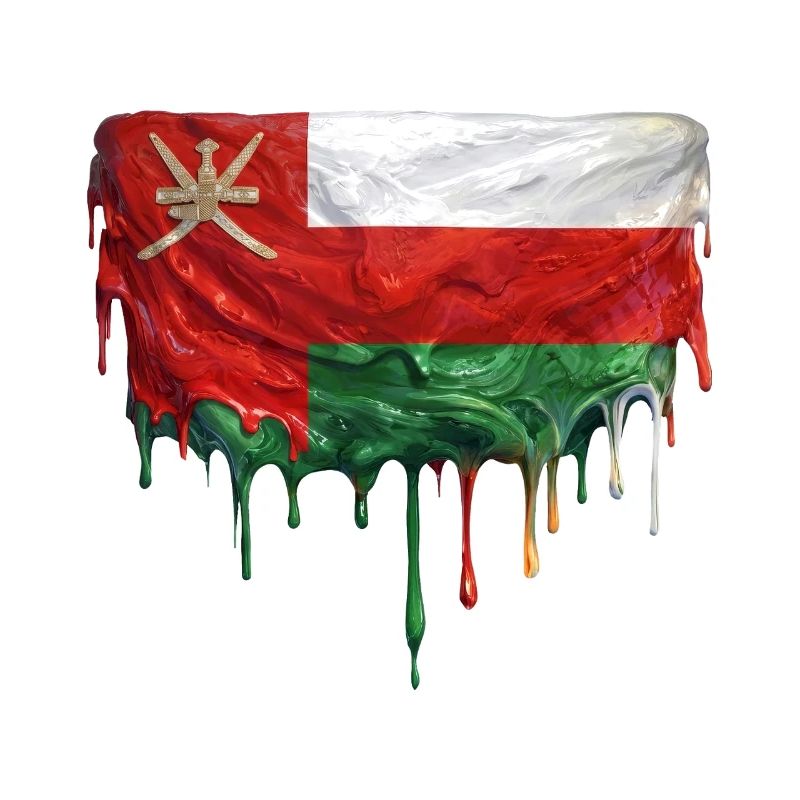 Drapeau d’Oman Couleur colorée