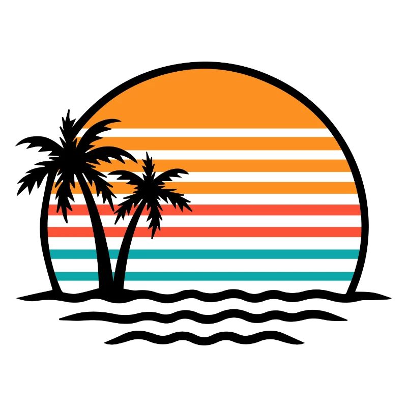 Sunset Retro Palmen