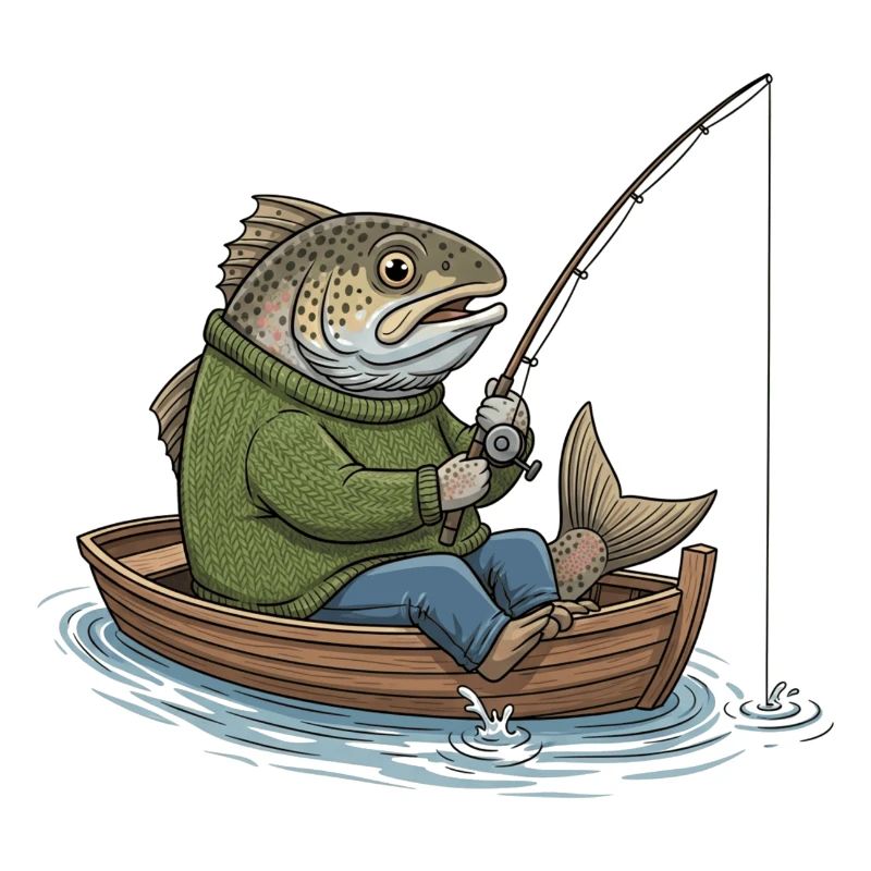 Humorfischen Fischfischer