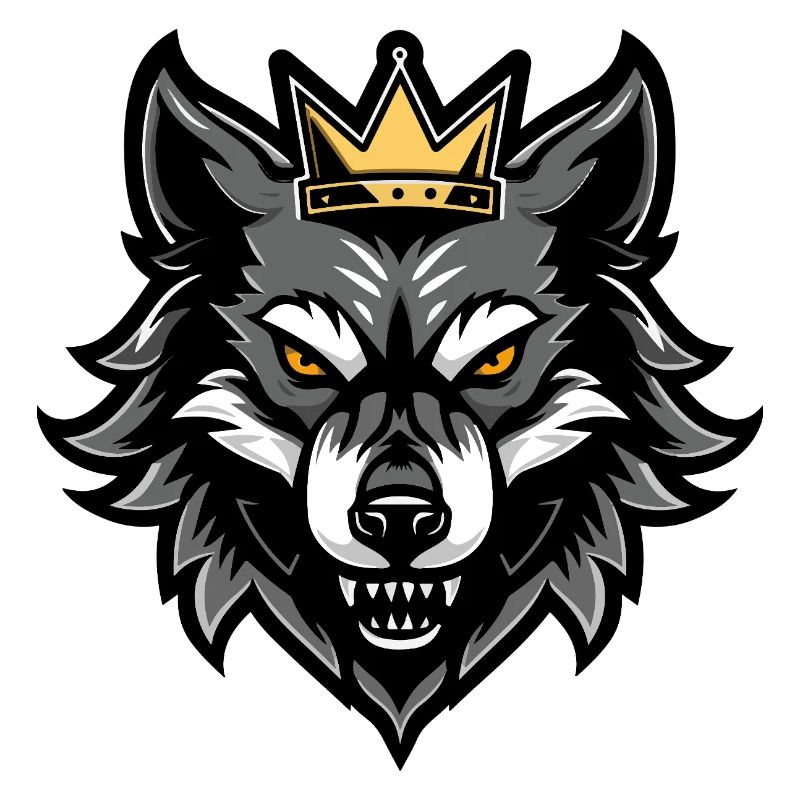 Wolf Kopf Krone