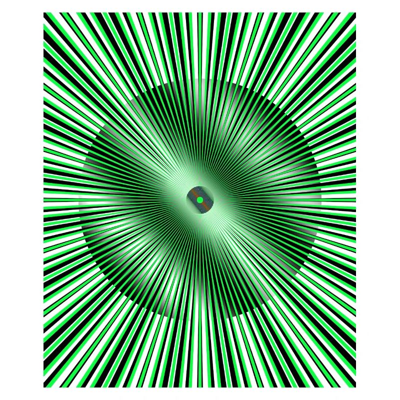 Grüner Strahlenkreis Optik