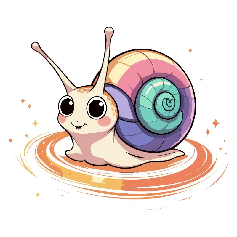 Regenbogen-Schnecke im Wirbelzauber
