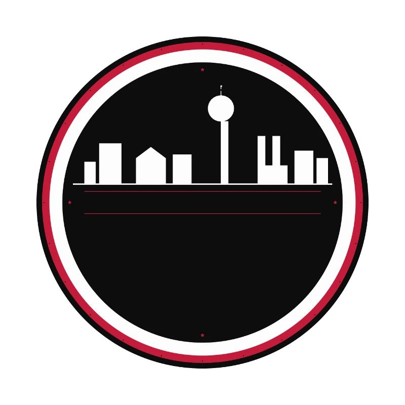 Schwarz-rote urbane Silhouette