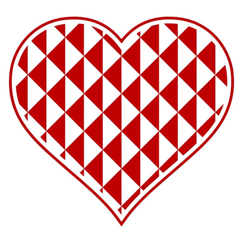 Geometrisches Herzmuster Rot-Schwarz