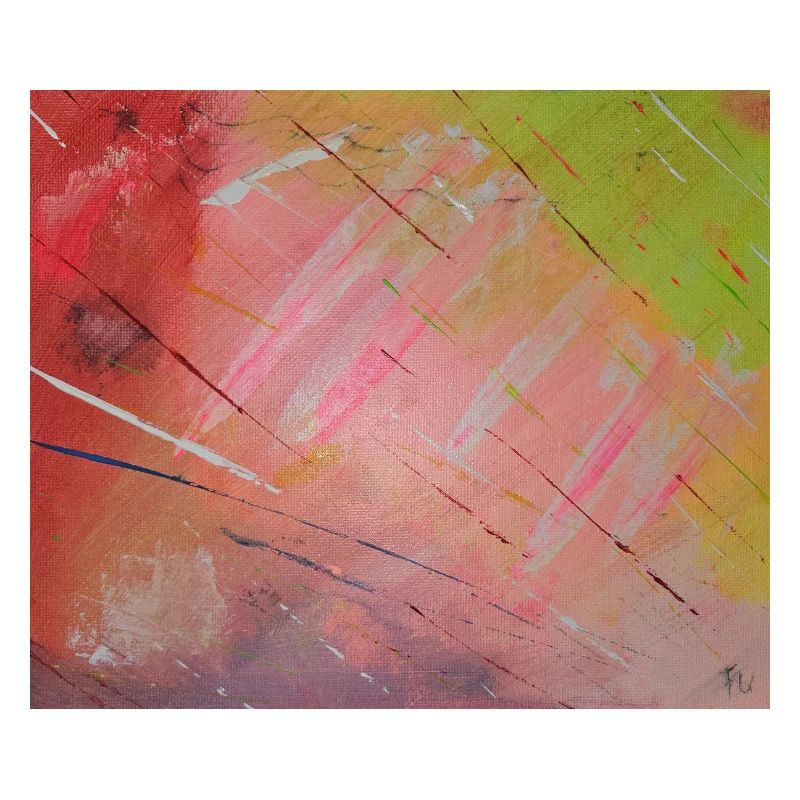 Neon Diagonal Stripe Abstract