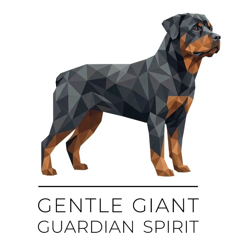 Art Low-Poly Rottweiler - Géant doux