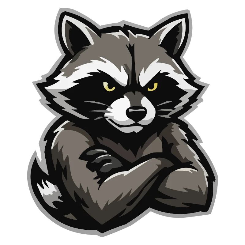 Verschränkter Waschbär-Charme