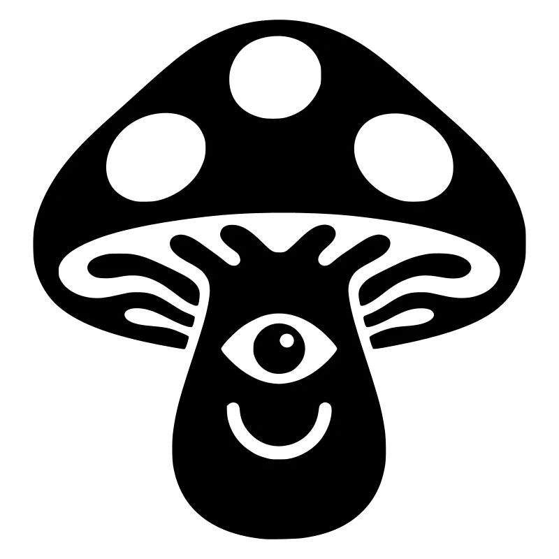 Champignon psychédélique avec motif œil
