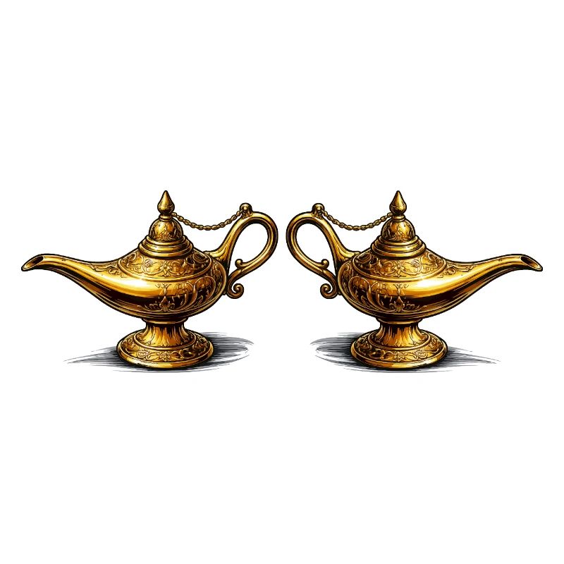 Lampes à huile dorées
