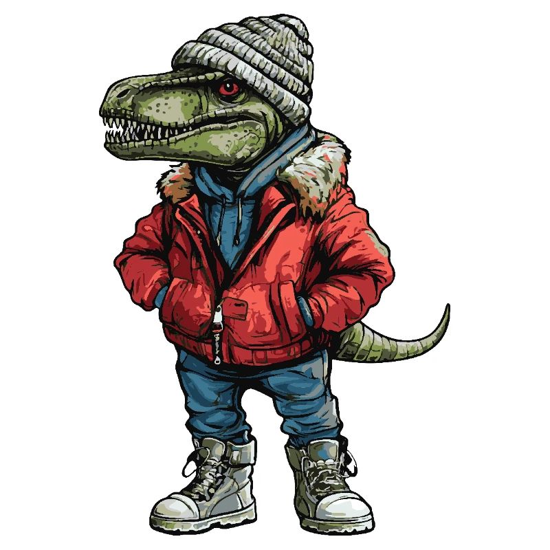 Dinosaurier T-Rex Lustig Winter