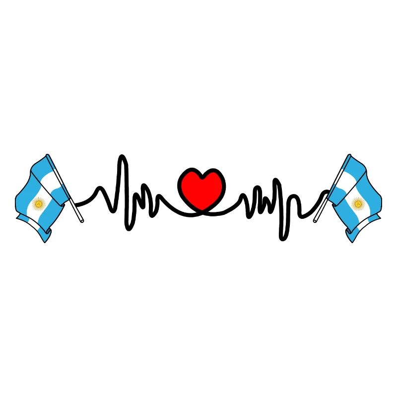 Cardio coeur avec drapeau Argentine