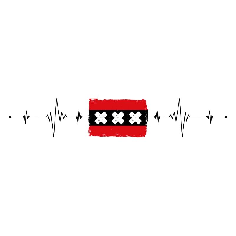 Amsterdam Flagge Herzschlag
