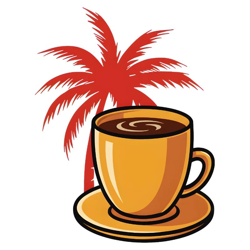 Tropischer Kaffee Palmenstil