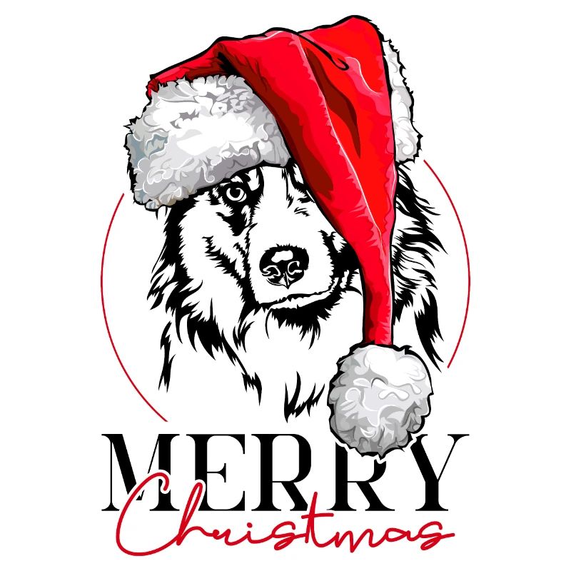 Santa Australian Shepherd Merry Christmas Wilsigns