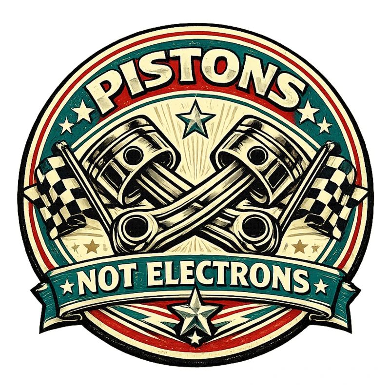 Vintage Piston Badge: Not Electrons