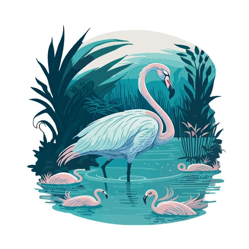 Flamingos Wasserballett