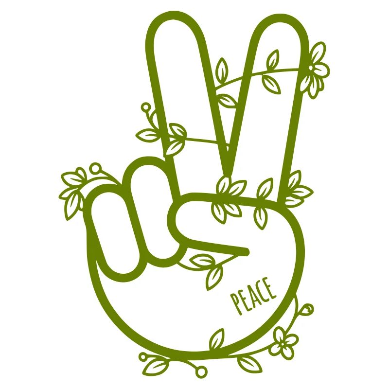 Peace-Hand mit Ranken
