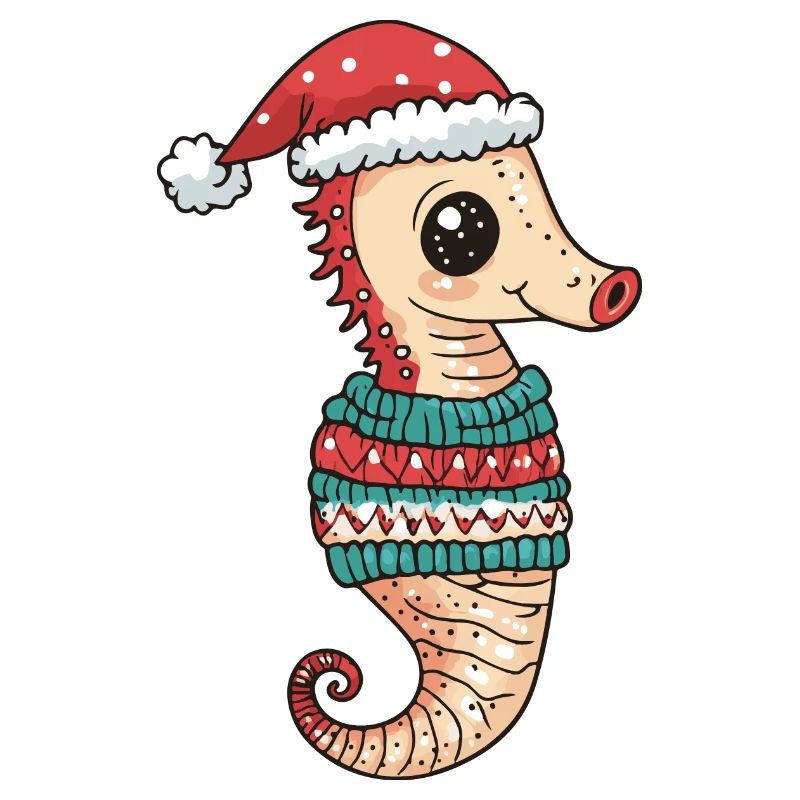 Bande dessinée de Noël hippocampe