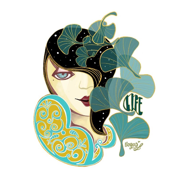 Ginkgo-Schönheit im Jugendstil