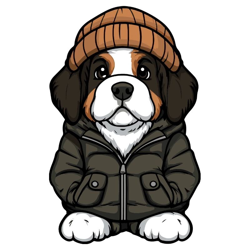 Chien Saint-Bernard Hiver