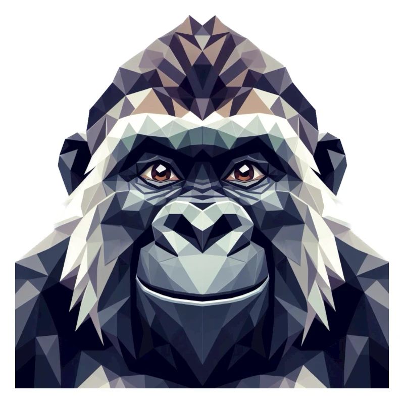 Ein Affe im Polygon-Stil
