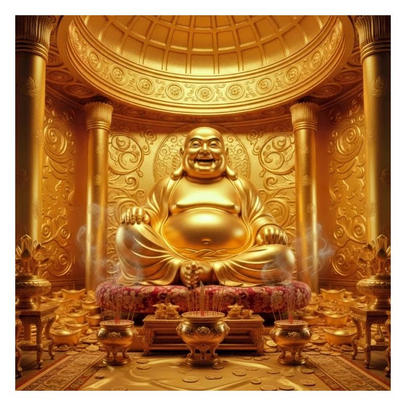 Goldener Buddha Tempel-Szene